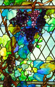 Early 20th Century Three Cased Grape Vine Windows